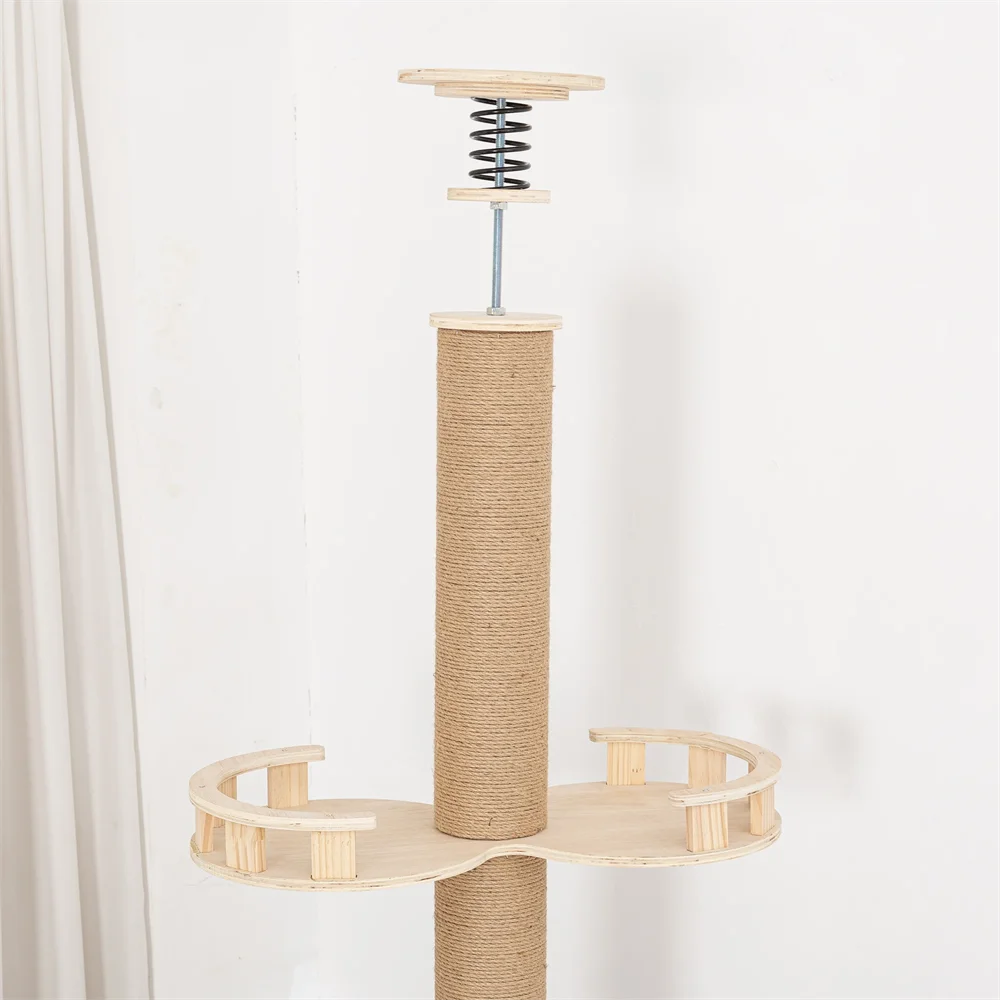 Cat Climbing Frame from Floor to Ceiling Height For Multi-Level Cat Tree