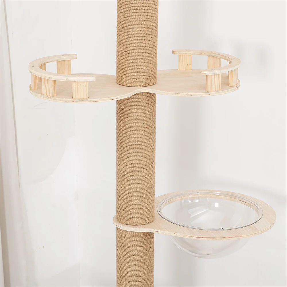 Cat Climbing Frame from Floor to Ceiling Height For Multi-Level Cat Tree