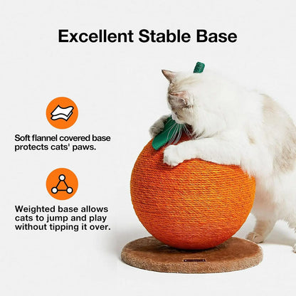 Orange Cat Scratching Post, Cat Scratcher with Sisal Rope.