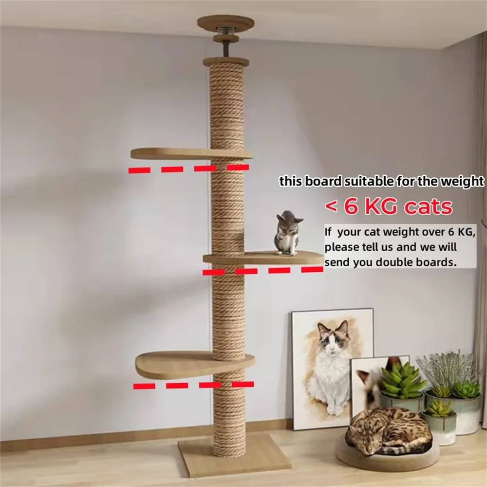 Cat Climbing Frame from Floor to Ceiling Height For Multi-Level Cat Tree